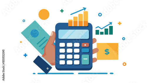 Office desk setup with invoices and financial documents management