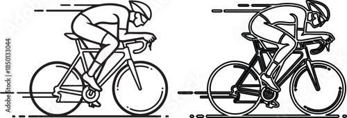 Cyclists Riding Road Bikes in Motion.