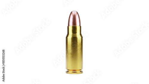 Single Bullet Isolated on White Background