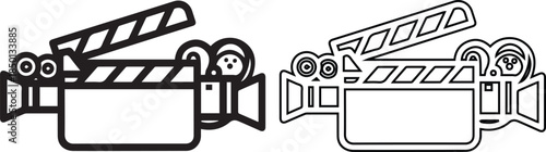 Film Clapperboard and Camera Illustration Design.