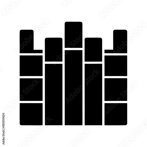 Abstract geometric representation of a building facade or a stylized cityscape