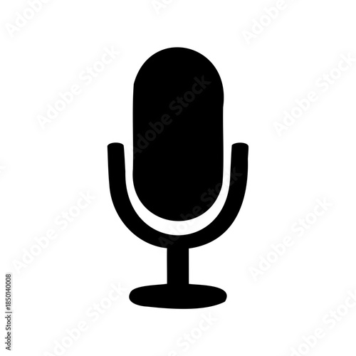 Simple black and white microphone icon suitable for web design use