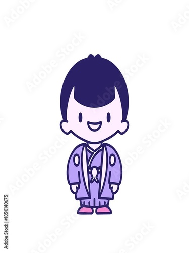 Wallpaper Mural stretching up animation of a japanese man in traditional wedding clothing Torontodigital.ca