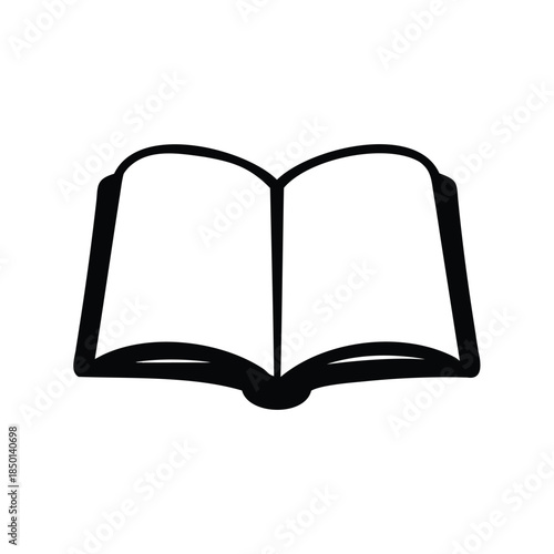Open book outline, a symbol of learning, education, and storytelling resource