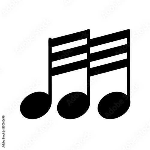 Two beamed eighth notes in simple black and white musical notation