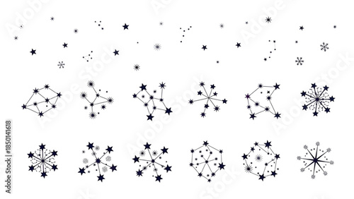 Minimalist constellation and star patterns designs