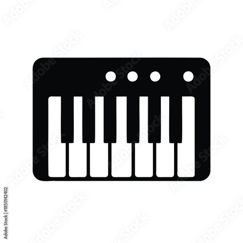 Simple black and white icon of a keyboard with rounded corners