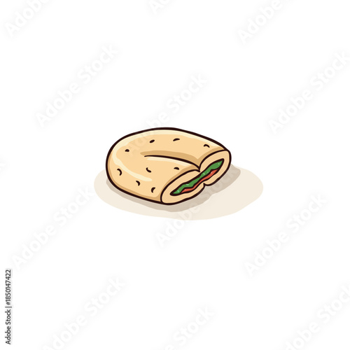 Delicious savory stuffed roll with visible fillings showcasing its inviting and palatable nature