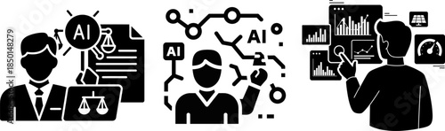 AI and legal concepts with data analysis and performance metrics artificial intelligence justice