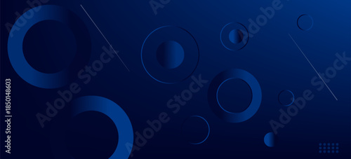 Minimal geometric background. Blue elements with fluid gradient. Cool background design for posters. Eps 8 vector