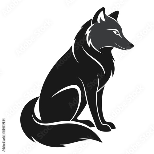 Natural Wildlife Wolf Stance Wolf Silhouette Vector Illustration