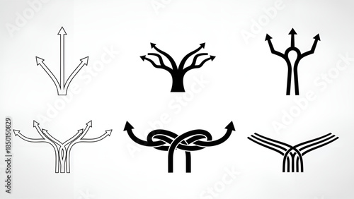 Minimalist flowchart arrows and pathways design