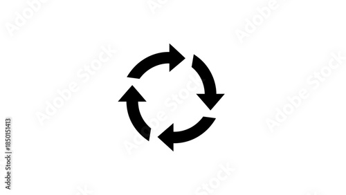 Circular arrow symbol representing recycling and repetition.