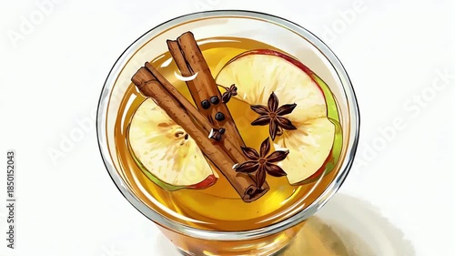 Wallpaper Mural Warm Spiced Tea Citrus Glass With Cinnamon And Star Anise. Torontodigital.ca