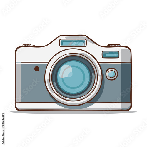 Illustration of a stylish vintage camera lens capturing moments of adventure and cherished memories through photography