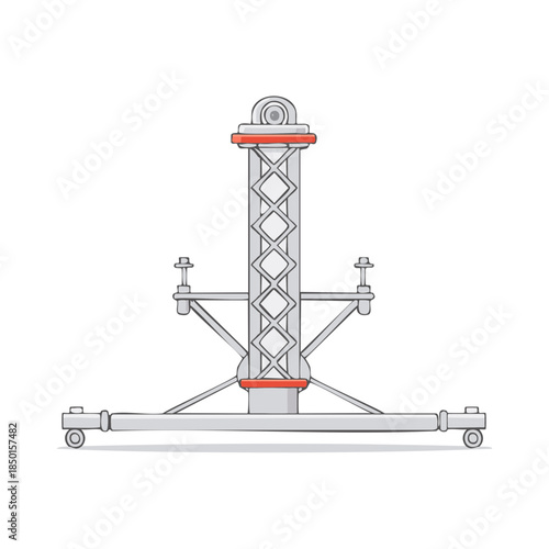Telecommunications Infrastructure Support Structure - Isolated Illustration