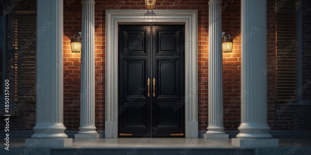 Obraz premium Entry point featuring a sturdy lock system, highlighting security for property access