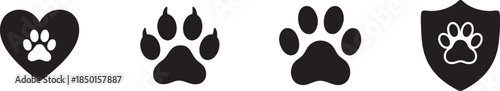 Dog & Cat Paw Icons – Minimal Animal Footprint Symbol Set