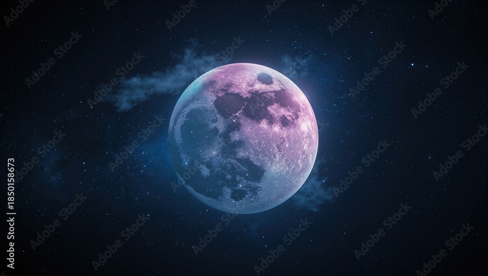 Fototapeta premium Vivid moon with distinct colors and plain background suitable for digital interfaces or educational visuals