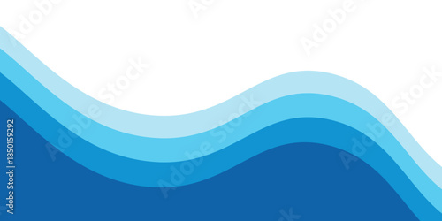 Sea waves layer vector background illustration. Sea beach vector illustration.