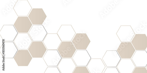 Abstract colourful hexagon technology geometric pattern concept white background. Use for template, wallpaper, website vector illustration.