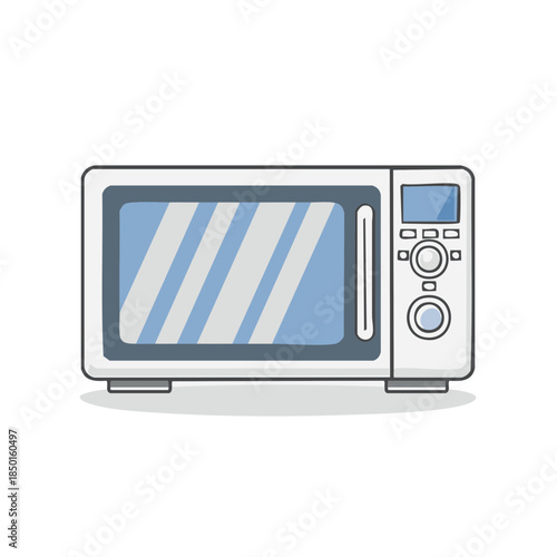 Microwave Oven Kitchen Appliance: A Clean Illustration of Cooking Technology, Food Preparation and Electrical Convenience