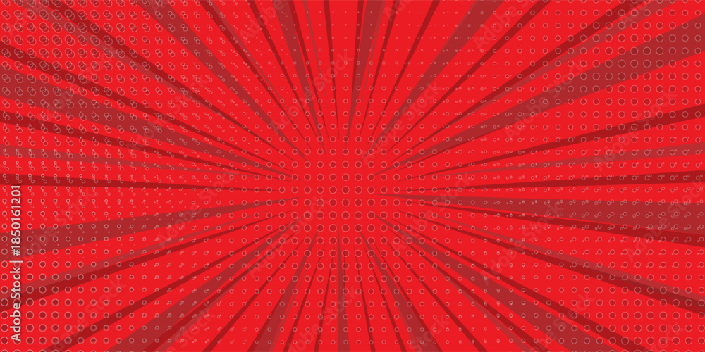 Fototapeta premium Comic abstract red background - Comic Style