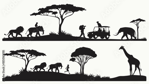 African Safari Adventure Wildlife Photography Expedition Majestic Animals Majestic Trees Exciting Travel Exploration