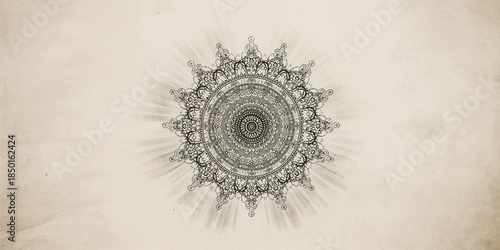 Black and white mandala designs with radial sunburst motifs, suitable for editorial headers