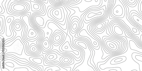 Topographic map patterns white background. Lines topographic contour lines map seamless pattern. Topographic map background geographic line map with seamless ornament design.