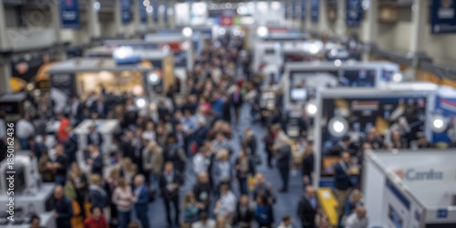 Wallpaper Mural Stock image of a trade show background with a blurred trade show display, used as a backdrop for layouts and designs Torontodigital.ca