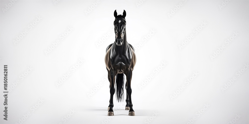 Obraz premium Equine portrait highlighting muscular build and sleek coat, World Animal Day