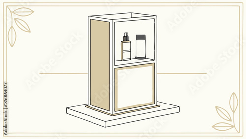 Elegant Minimalist Luxury Product Display Stand for Skincare. Retail Merchandising for Beauty Cosmetics Branding and Online Store Promotion.