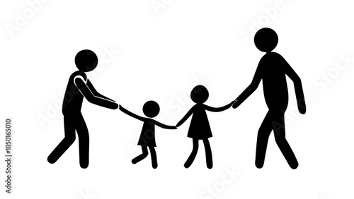 Warm silhouette of a parent holding a child’s hand while walking, emotional wellness and healthy family bonding concept