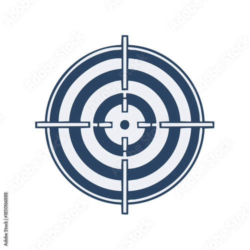 Blue and white target center abstract aiming focus accuracy symbol precision bullseye object