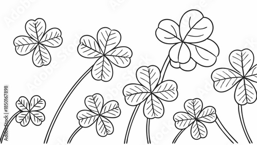 Lucky Four Leaf Clovers Growing in Spring Meadow Inspiring Hope and Good Fortune for Website Design and Seasonal Promotions