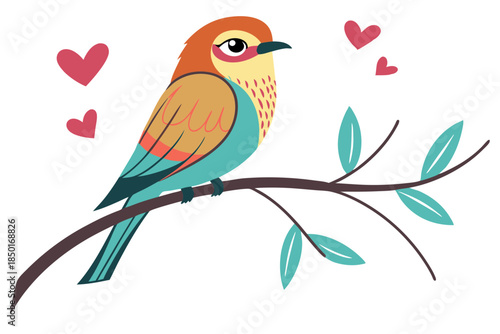 Love bird vector illustration isolated on clean white background