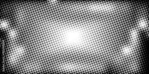Halftone seamless pattern. Dot background. Gradient faded dots. Half tone texture. Gradation patern. Black circle isolated on white backdrop for overlay effect. Geometric bg. Vector illustration