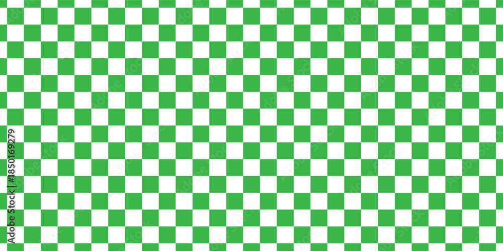 Fototapeta premium Green white checkered seamless background. Green white graphic resource checkered pattern vector ilustartion