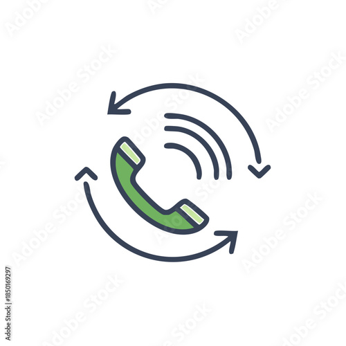 Call Back Telephone Icon Rotation Communication Service Customer Support Online Tech