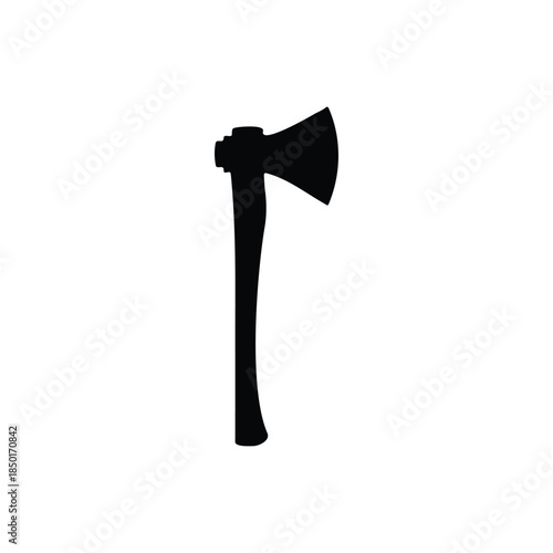 Axe silhouette vector flat design on white background.