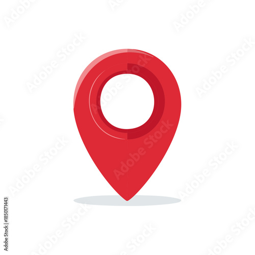 Red Location Pin Pointer for Map Navigation or Address Marker Element