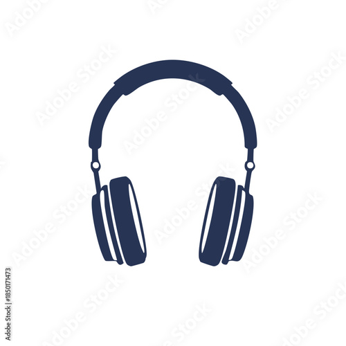 Headphones isolated. Music listening device for mobile use. Audio headset for media consumption. Wireless earphone