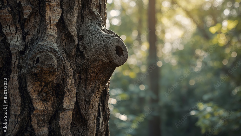 Obraz premium Close-up of tree bark and branches highlighting textured surface for environmental awareness