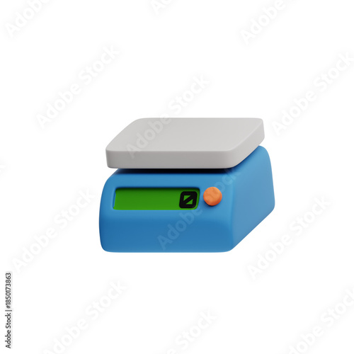 3D Digital Weight Scale Icon – Minimal Health and Measurement Illustration