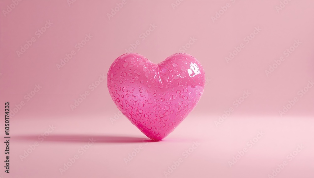Fototapeta premium Pink bubble wrap packaging of heart.png serving as a shock-absorbing layer for delicate products, highlighting packaging efficiency