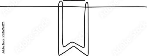 Continuous line drawing of a bookmark isolated on a transparent background