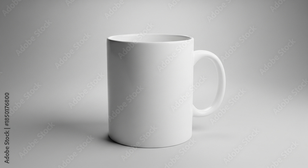 Obraz premium Weißes Tassen-Mockup für Design auf grauem Hintergrund