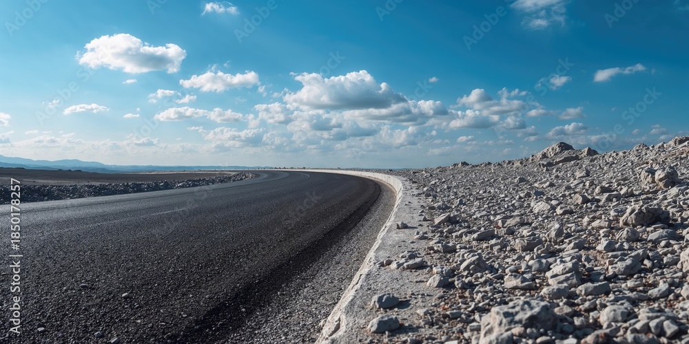 Fototapeta premium Concrete roadside scene urban infrastructure maintenance