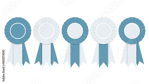 Collection of colorful award ribbons with fluttering tails signifies achievement, competition, and recognition for excellence.